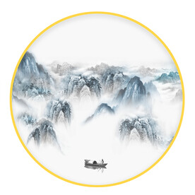 圆形画 中式山水画