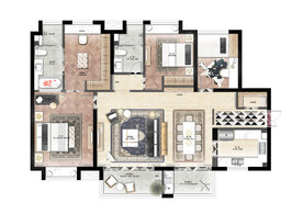 欧式风格彩平素材PSD