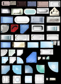 马桶浴缸淋浴房彩平素材PSD