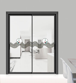 高清分层透明底推拉门打印图