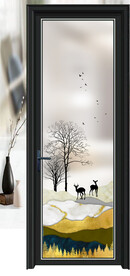 高清分层透明底平开门打印图