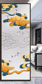 高清分层透明底平开门打印图