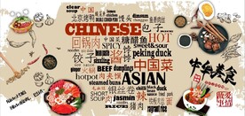 复古中华美食中餐美食背景墙