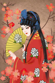 装饰画 美女戏子