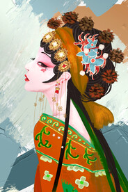 装饰画 美女戏子