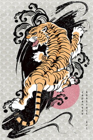 东北虎 国潮风装饰画