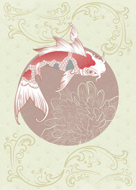 鲢鱼图案 国潮风装饰画