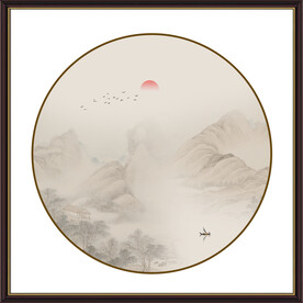 圆形山水画