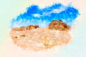 沙漠中的汉长城遗迹