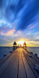 装饰画 码头 朝霞晚霞