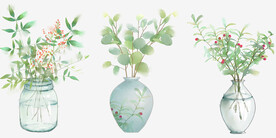 装饰画 晶瓷画 绿植 花瓶