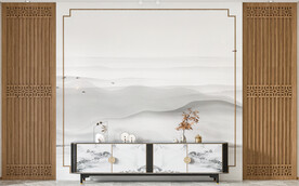 新中式电视背景墙