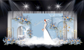 灰蓝色简约婚礼效果图