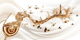 装饰画 晶瓷画 酒杯 蝴蝶