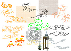 详云 古素材 复古花瓶  古装