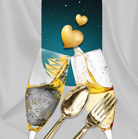 装饰画 晶瓷画 高足酒杯 帆船