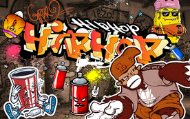 欧美涂鸦英文工装背景墙