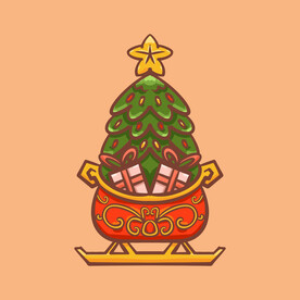 圣诞树插画设计