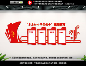 不忘初心主题教育墙