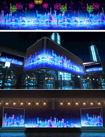 7K巨幕炫丽烟花城市动态模板