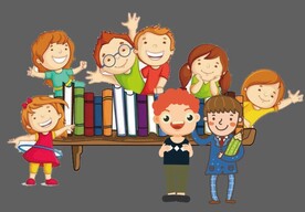 一群小孩读书