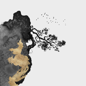 装饰画 晶瓷画 水墨抽象画