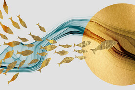 装饰画 晶瓷画 鱼群