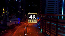 航拍城市街道夜景