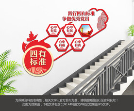 四有标准楼梯文化墙