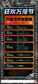 万圣节充值套餐优惠活动海报