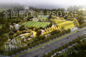 大型体育公园航拍鸟瞰