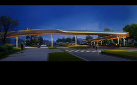 城市过街天桥夜景