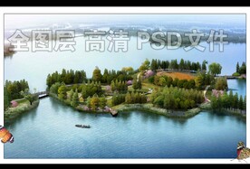 湿地树林湖中岛