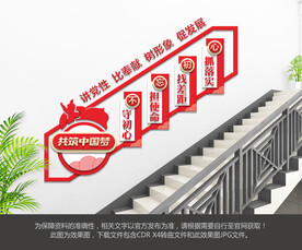 不忘初心楼梯文化墙