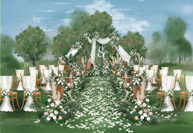 白色系户外仪式区