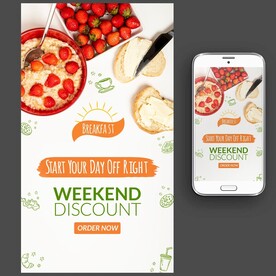 西餐水果沙拉简餐海报