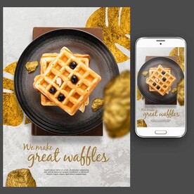 华夫松饼下午茶海报