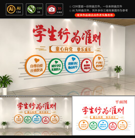 学生行为准则文化墙