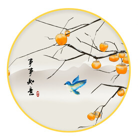 圆形画事事如意