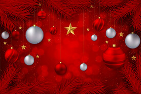 红色喜庆圣诞主题背景