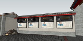 农村传统农具展示农家围墙雨蓬