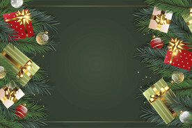 绿色渐变圣诞背景