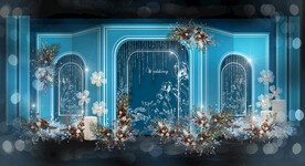 蓝色小香风婚礼效果图