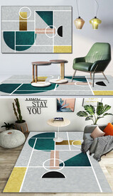 现代轻奢简约高档几何客厅地毯