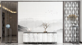 新中式电视背景墙