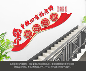 四有好老师楼梯文化墙