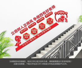 四有好老师楼梯文化墙