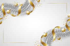 金色圣诞饰品边框