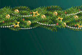 圣诞节饰品绿色背景