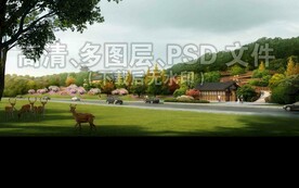 山下花海树林古建鹿园